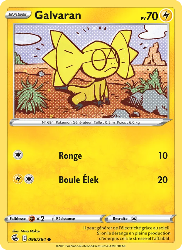 Carte Pokémon Galvaran de l'extension Poing de Fusion