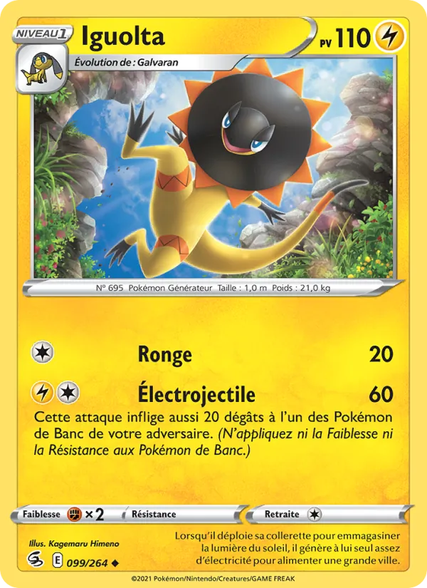 Carte Pokémon Iguolta de l'extension Poing de Fusion