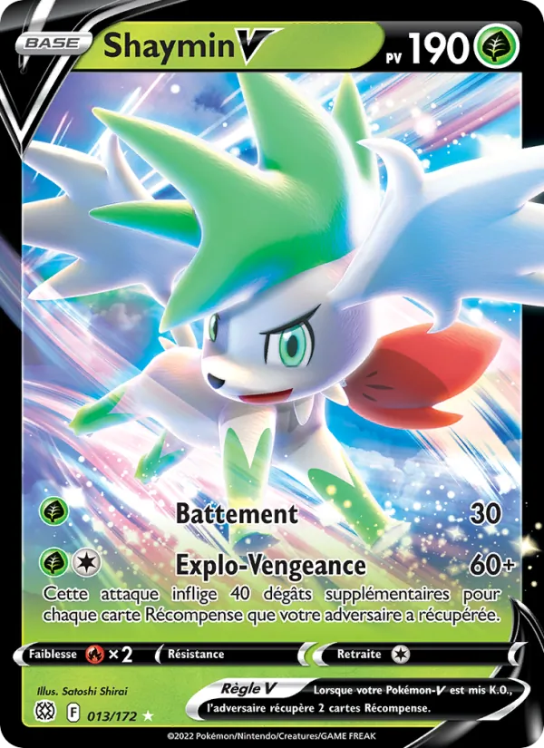 Carte Pokémon Shaymin V de l'extension Stars Étincelantes