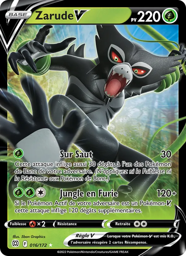 Carte Pokémon Zarude V de l'extension Stars Étincelantes