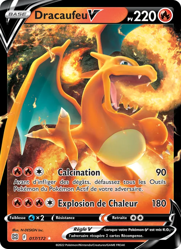 Carte Pokémon Dracaufeu V de l'extension Stars Étincelantes