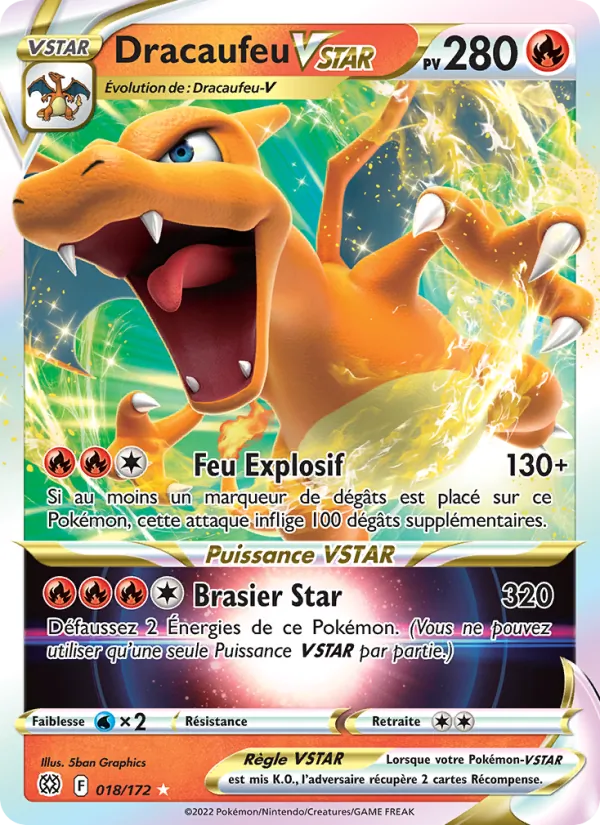 Carte Pokémon Dracaufeu VSTAR de l'extension Stars Étincelantes