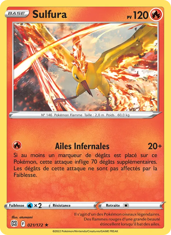 Carte Pokémon Sulfura de l'extension Stars Étincelantes