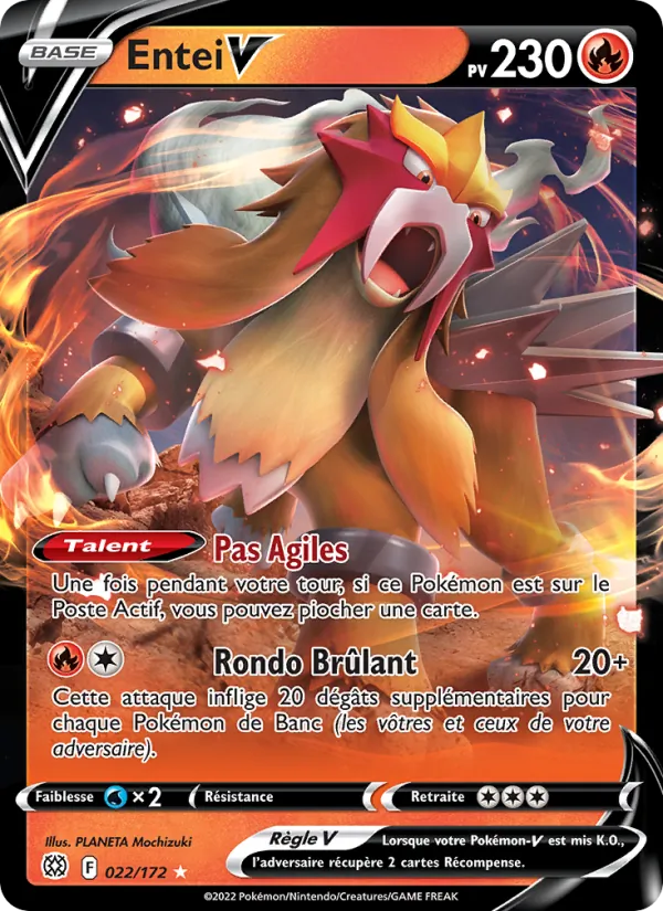 Carte Pokémon Entei V de l'extension Stars Étincelantes