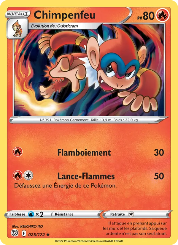 Carte Pokémon Chimpenfeu de l'extension Stars Étincelantes