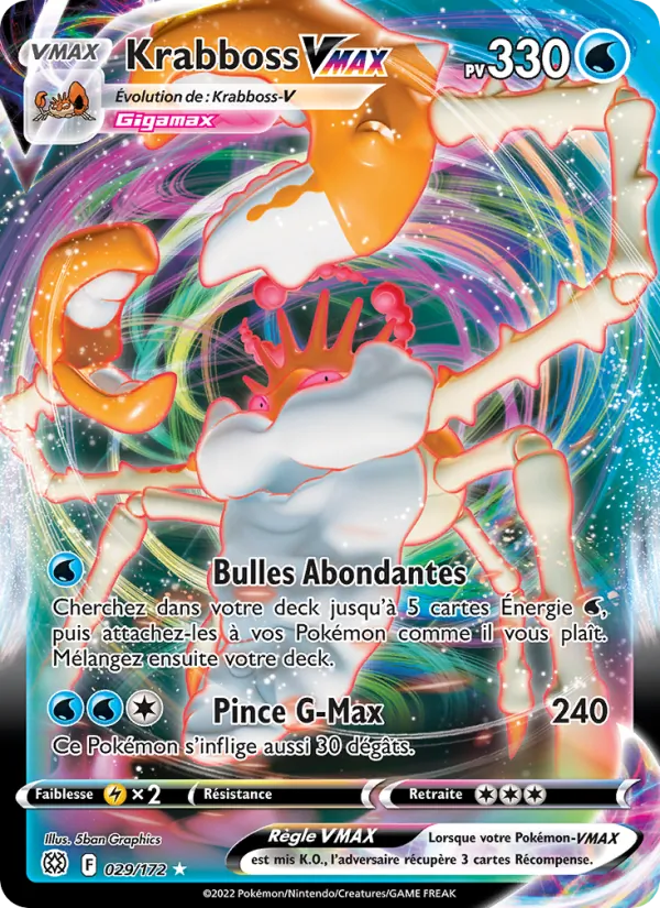 Carte Pokémon Krabboss VMAX de l'extension Stars Étincelantes