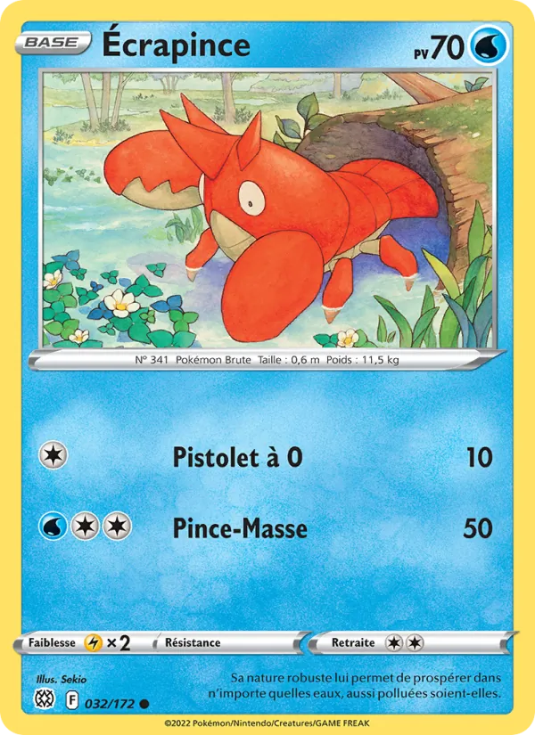 Carte Pokémon Écrapince de l'extension Stars Étincelantes