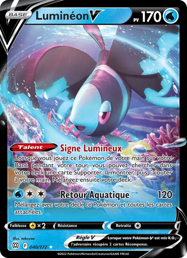 Carte Pokémon Luminéon V de l'extension Stars Étincelantes