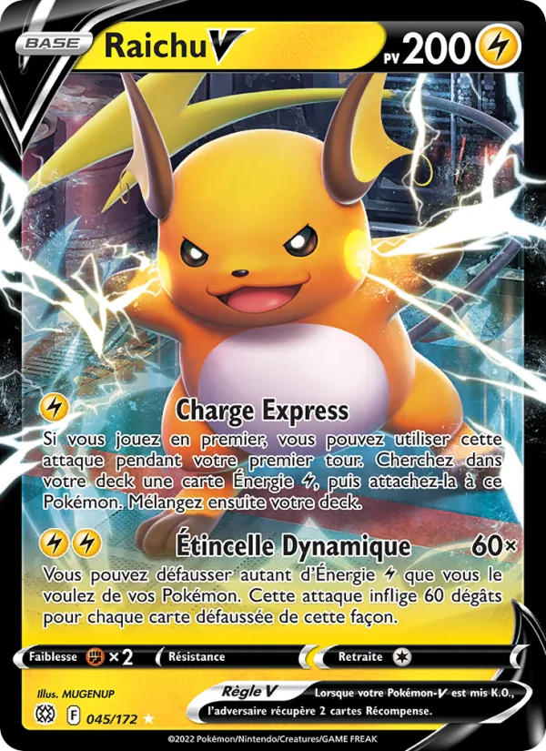 Carte Pokémon Raichu V de l'extension Stars Étincelantes