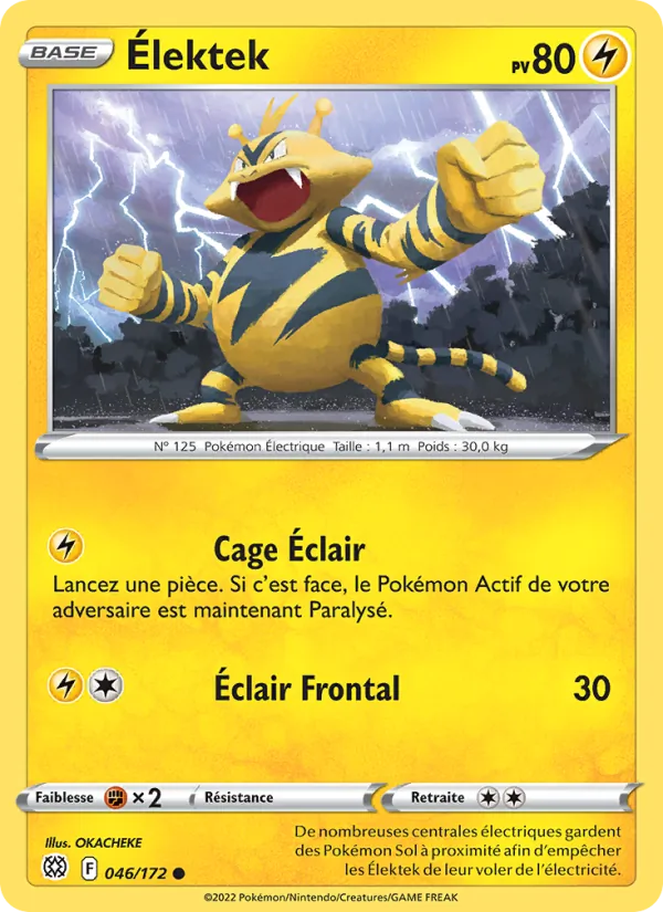 Carte Pokémon Élektek de l'extension Stars Étincelantes