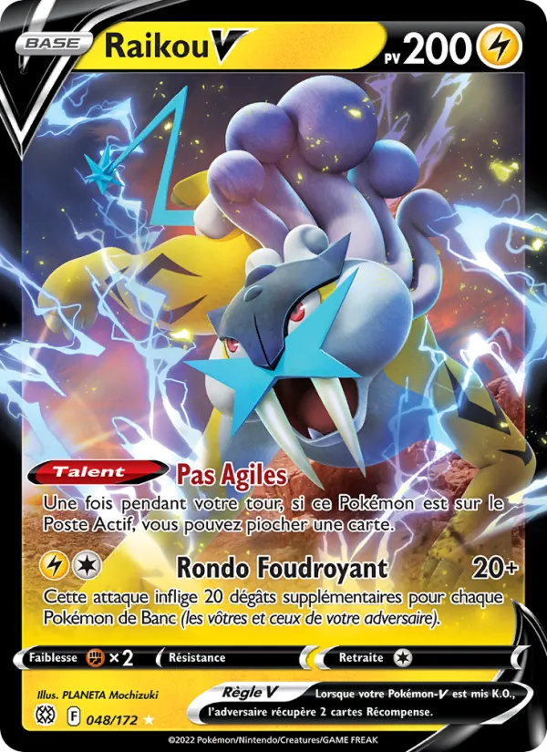 Carte Pokémon Raikou V de l'extension Stars Étincelantes