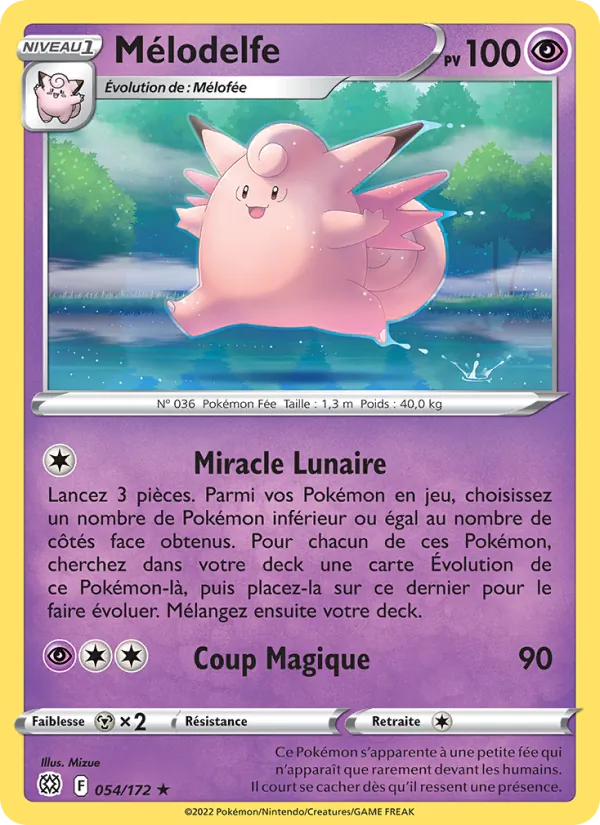 Carte Pokémon Mélodelfe de l'extension Stars Étincelantes