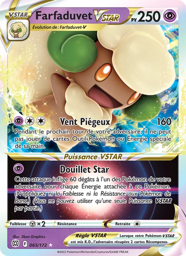Carte Pokémon Farfaduvet VSTAR de l'extension Stars Étincelantes
