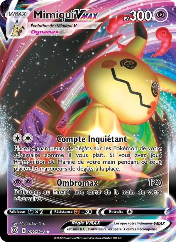 Carte Pokémon Mimiqui VMAX de l'extension Stars Étincelantes