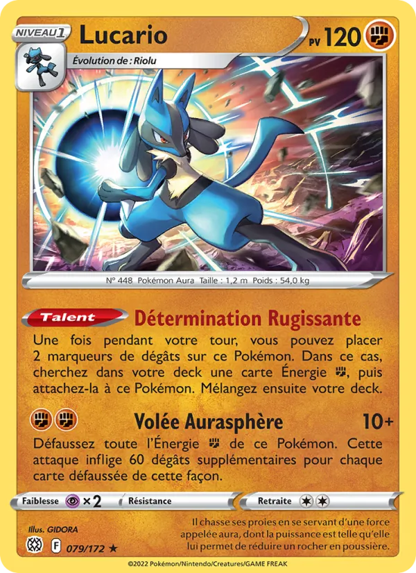 Carte Pokémon Lucario de l'extension Stars Étincelantes