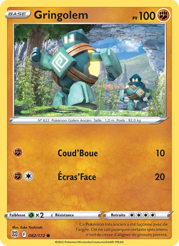Carte Pokémon Gringolem de l'extension Stars Étincelantes