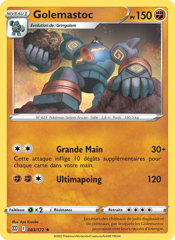 Carte Pokémon Golemastoc de l'extension Stars Étincelantes