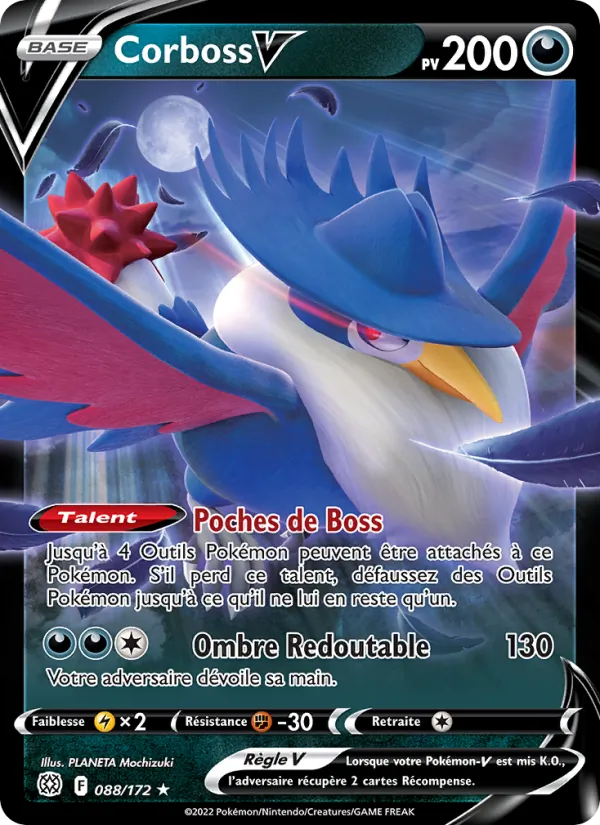 Carte Pokémon Corboss V de l'extension Stars Étincelantes