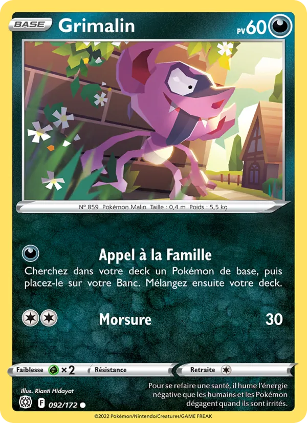 Carte Pokémon Grimalin de l'extension Stars Étincelantes