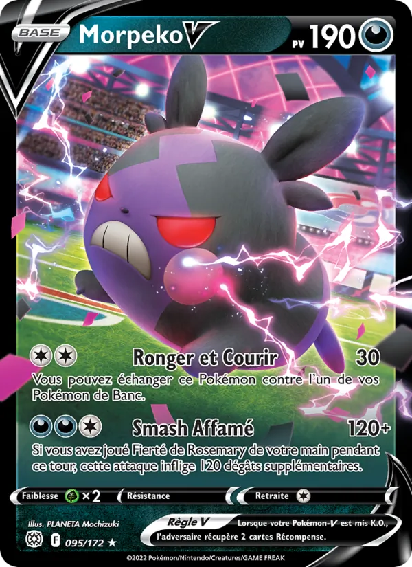 Carte Pokémon Morpeko V de l'extension Stars Étincelantes