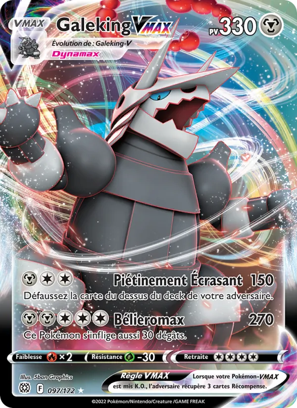 Carte Pokémon Galeking VMAX de l'extension Stars Étincelantes