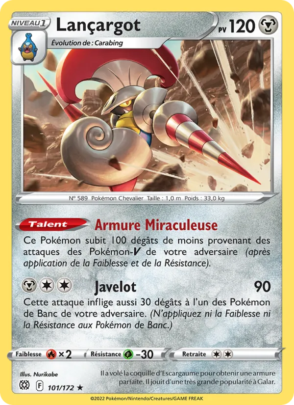 Carte Pokémon Lançargot de l'extension Stars Étincelantes