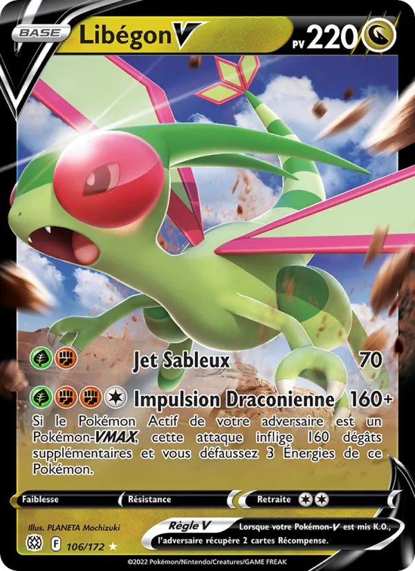 Carte Pokémon Libégon V de l'extension Stars Étincelantes