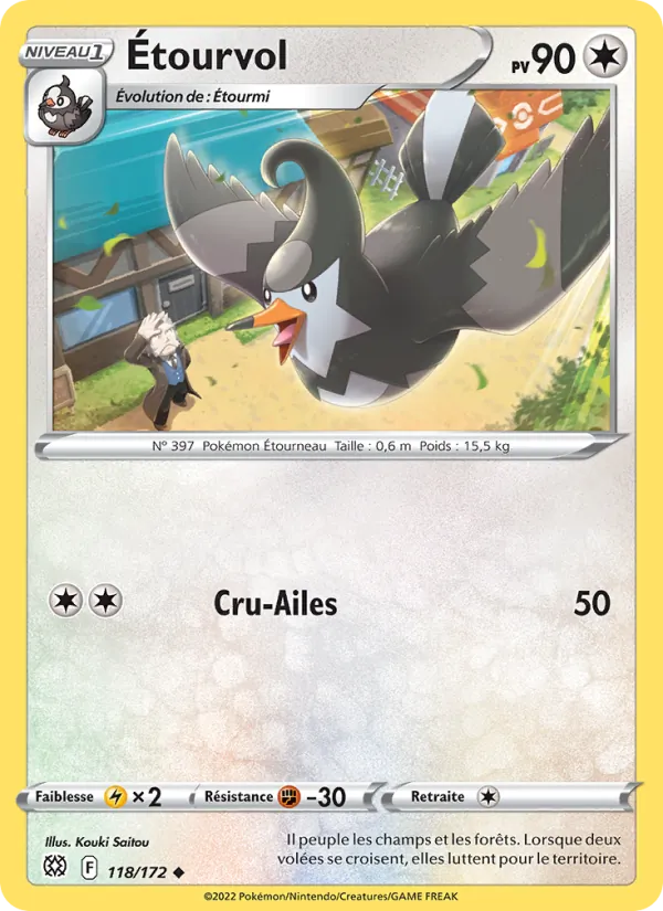 Carte Pokémon Étourvol de l'extension Stars Étincelantes