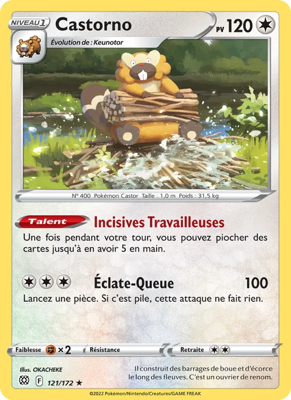 Carte Pokémon Castorno de l'extension Stars Étincelantes
