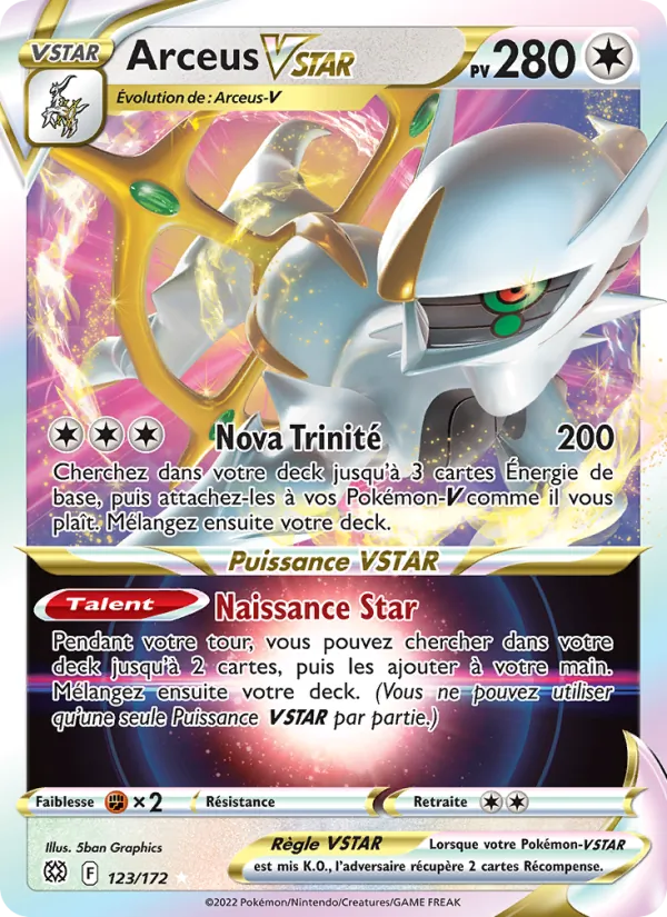 Carte Pokémon Arceus VSTAR de l'extension Stars Étincelantes