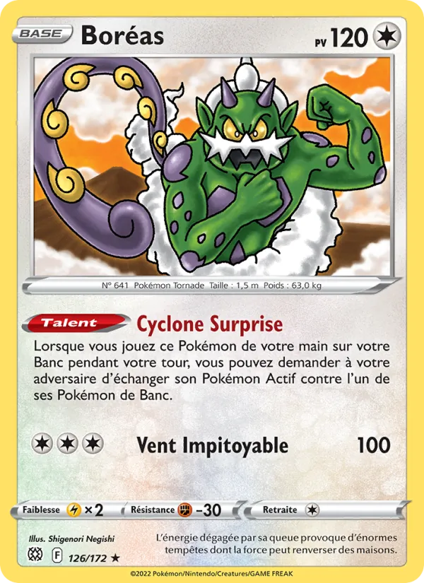 Carte Pokémon Boréas de l'extension Stars Étincelantes
