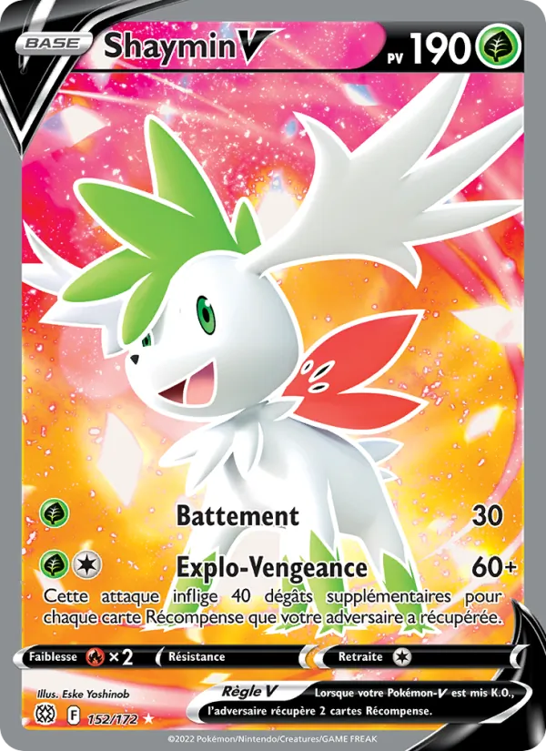 Carte Pokémon Shaymin V de l'extension Stars Étincelantes