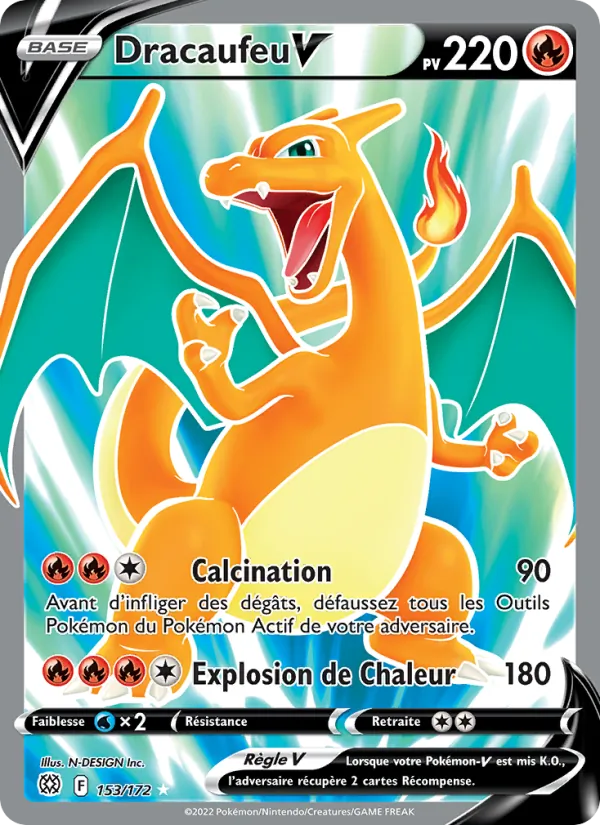 Carte Pokémon Dracaufeu V de l'extension Stars Étincelantes