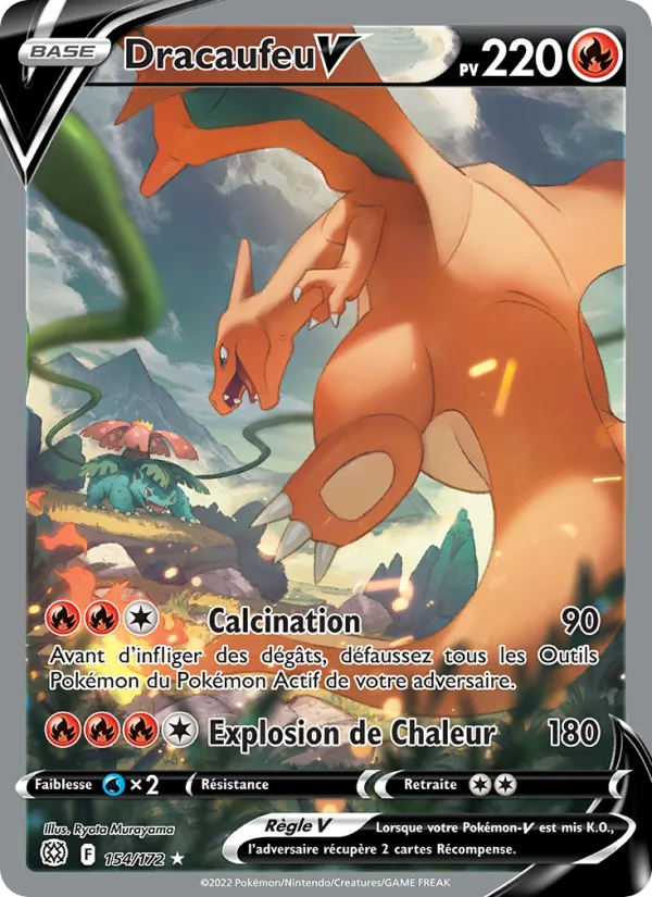 Carte Pokémon Dracaufeu V de l'extension Stars Étincelantes