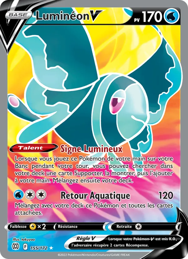 Carte Pokémon Luminéon V de l'extension Stars Étincelantes