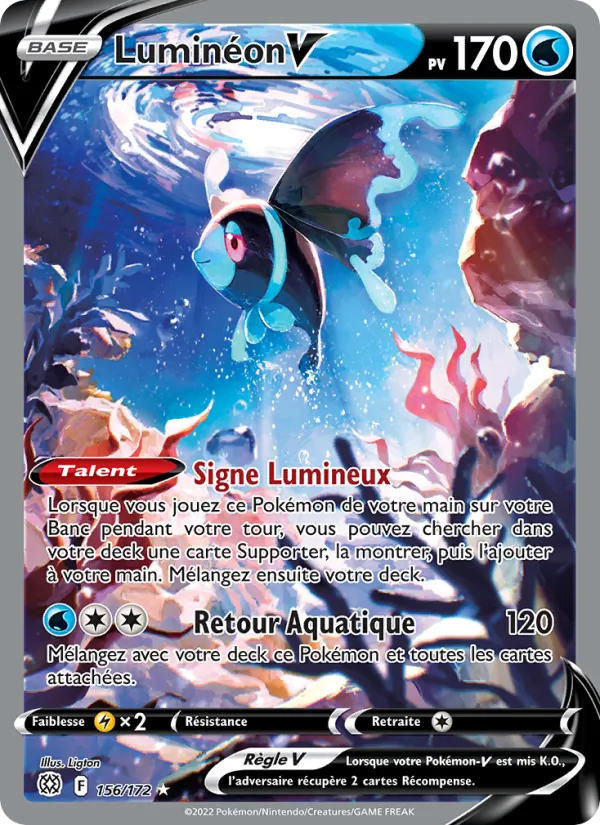 Carte Pokémon Luminéon V de l'extension Stars Étincelantes