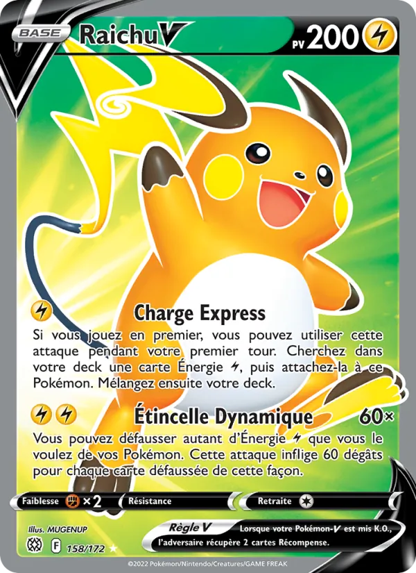 Carte Pokémon Raichu V de l'extension Stars Étincelantes