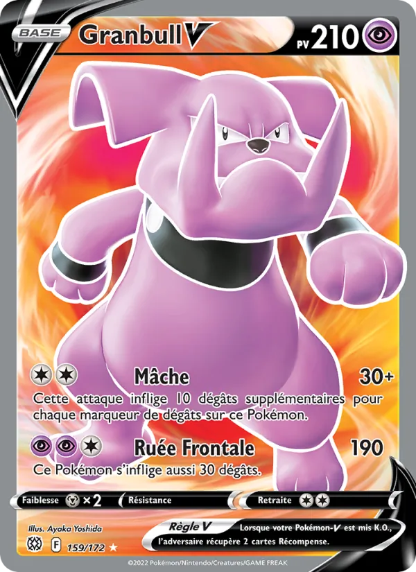 Carte Pokémon Granbull V de l'extension Stars Étincelantes