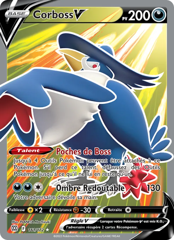 Carte Pokémon Corboss V de l'extension Stars Étincelantes