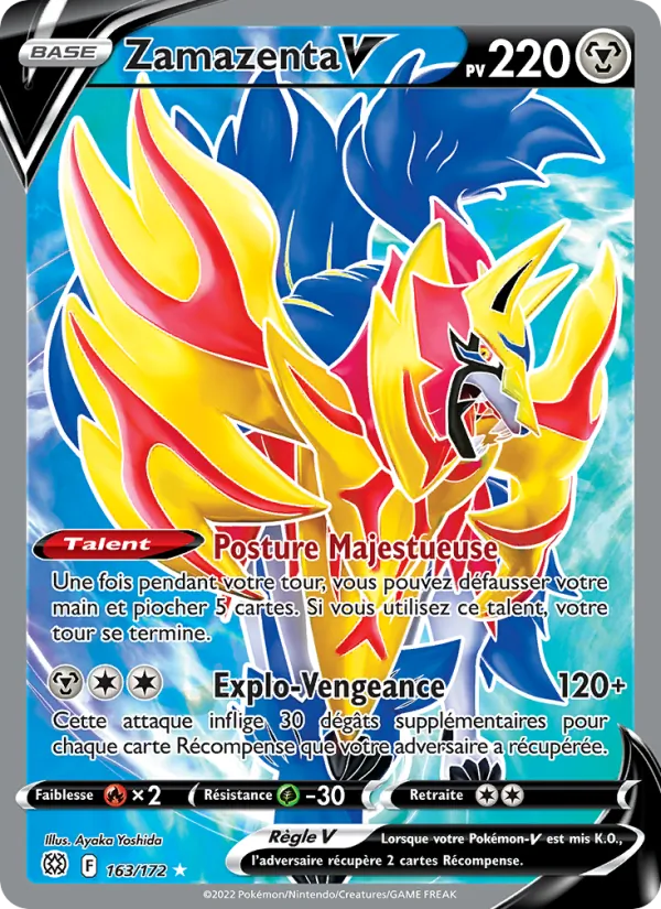 Carte Pokémon Zamazenta V de l'extension Stars Étincelantes