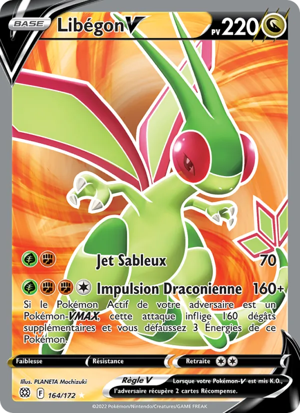 Carte Pokémon Libégon V de l'extension Stars Étincelantes
