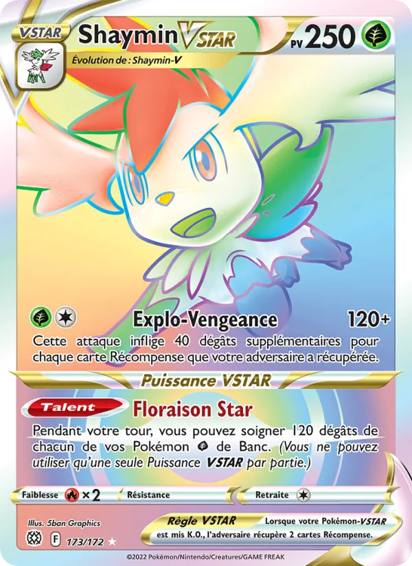 Carte Pokémon Shaymin VSTAR de l'extension Stars Étincelantes