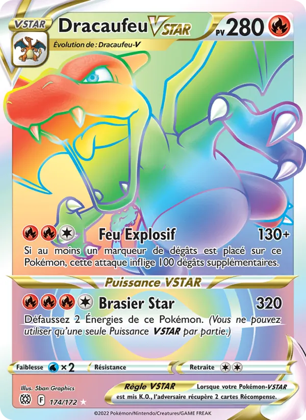 Carte Pokémon Dracaufeu VSTAR de l'extension Stars Étincelantes
