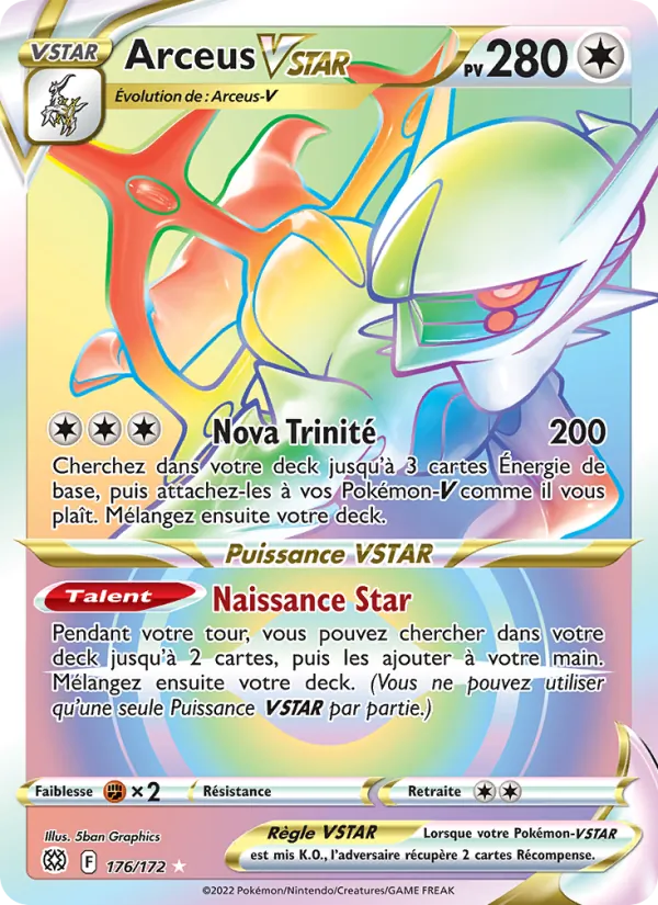 Carte Pokémon Arceus VSTAR de l'extension Stars Étincelantes