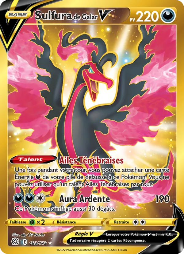 Carte Pokémon Sulfura de Galar V de l'extension Stars Étincelantes