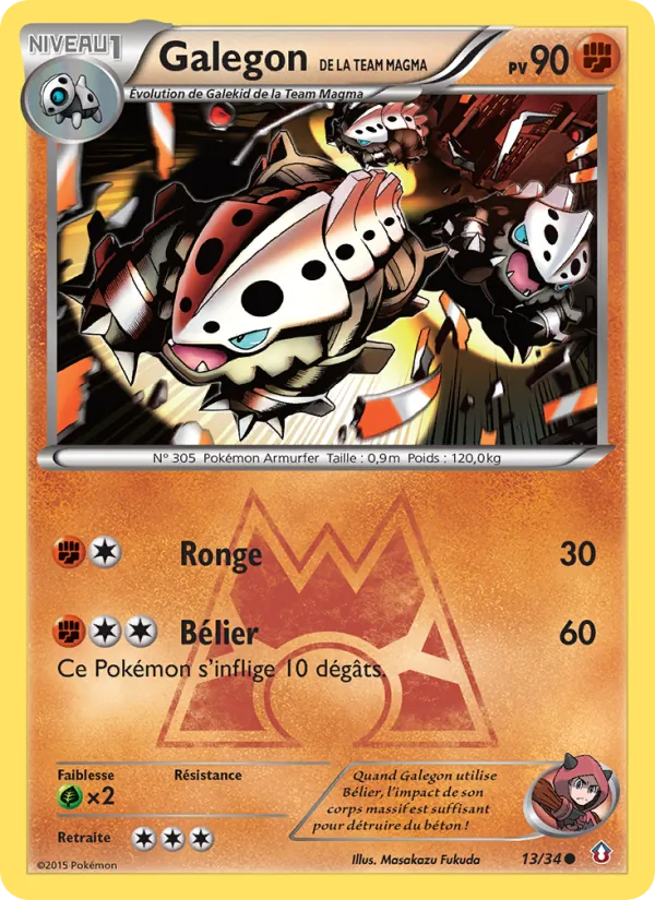 Carte Pokémon Galegon de la Team Magma de l'extension Double Danger