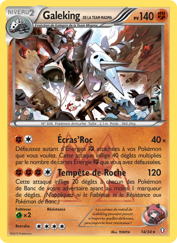 Carte Pokémon Galeking de la Team Magma de l'extension Double Danger