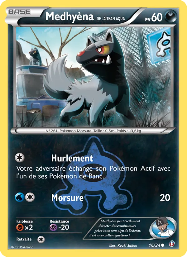 Carte Pokémon Medhyèna de la Team Aqua de l'extension Double Danger