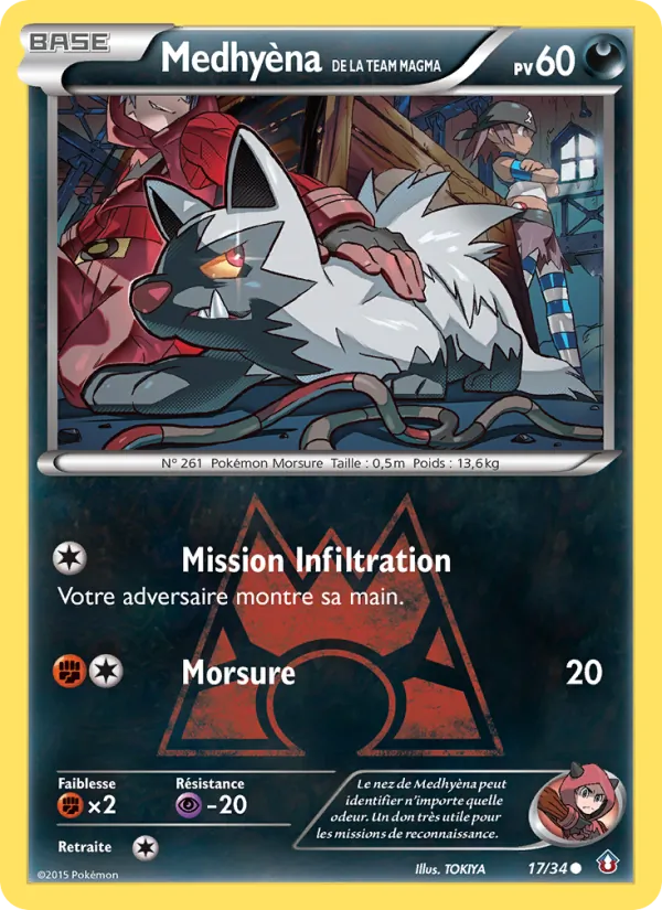 Carte Pokémon Medhyèna de la Team Magma de l'extension Double Danger