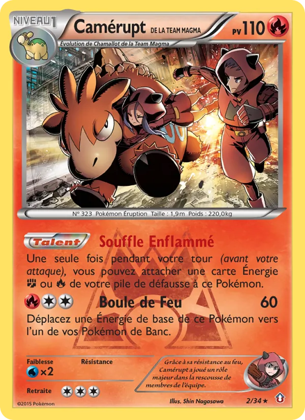 Carte Pokémon Camérupt de la Team Magma de l'extension Double Danger